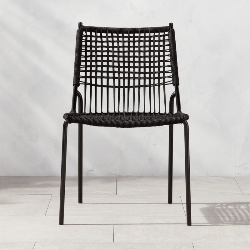 Black rope store patio chairs