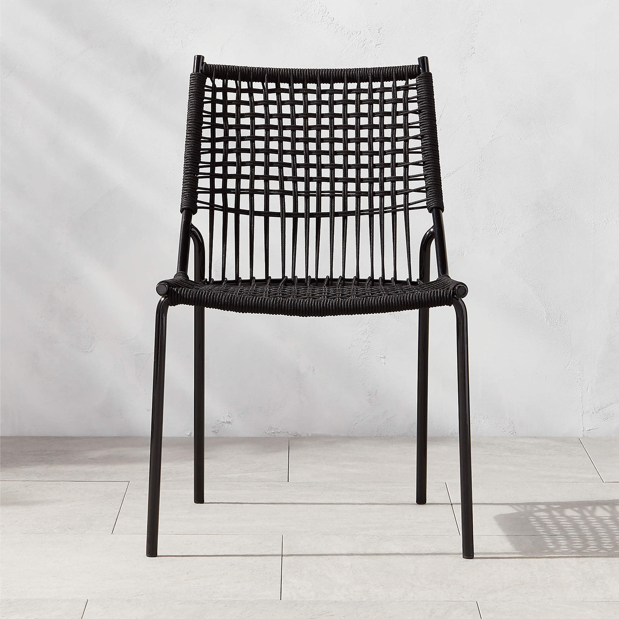 Virve Black Rope Outdoor Patio Dining Chair + Reviews