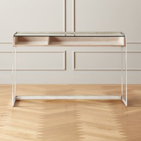 Vista Glass Top Desk Cb2