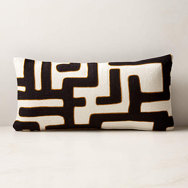 Black white decorative online pillows