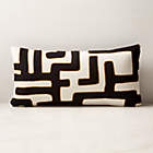 Talita Mink Brown Wool and Silk Lumbar Pillow with Down-Alternative Insert 23"x11"