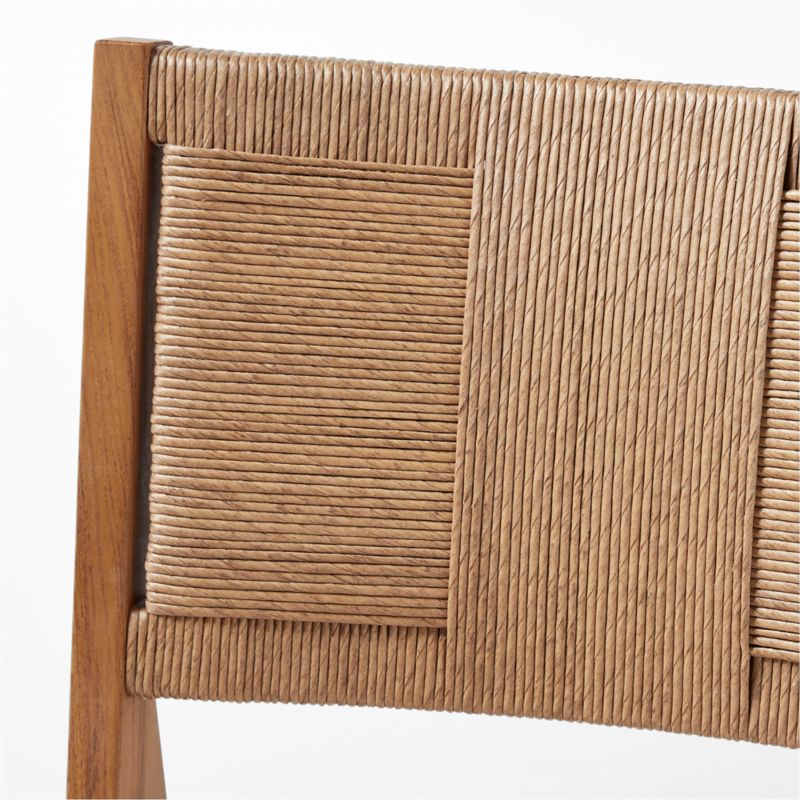 Roc Teak and Rattan Bar Stool with Ivory Sunbrella® Cushion - image 8 of 10