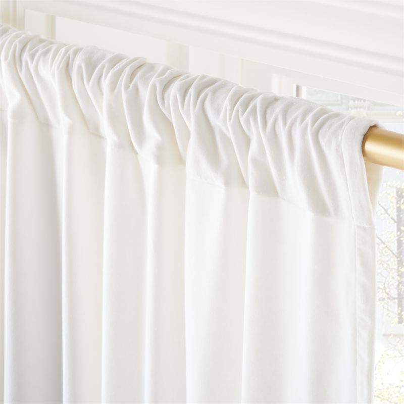 Cool White Organic Cotton Velvet Window Curtain Panel 48"x96'' - image 3 of 6