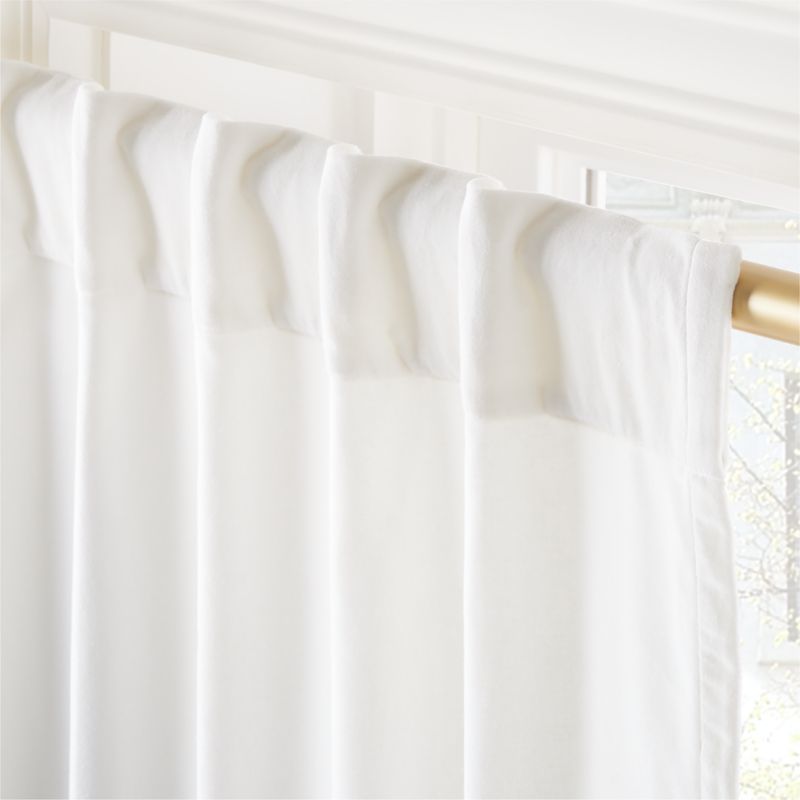 Cool White Organic Cotton Velvet Window Curtain Panel 48"x96'' - image 4 of 6