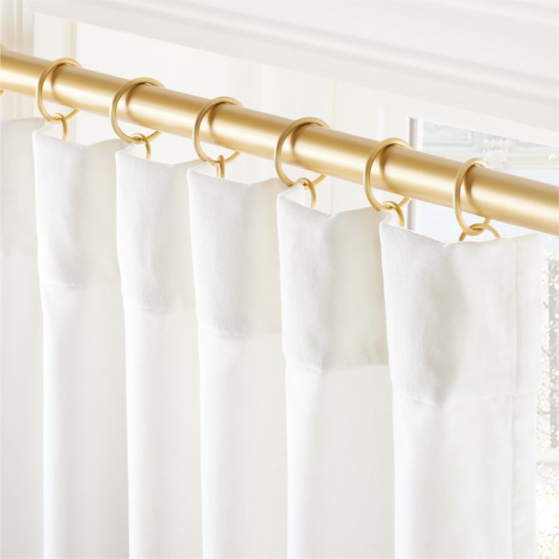 Cool White Organic Cotton Velvet Window Curtain Panel 48"x96'' - image 2 of 6