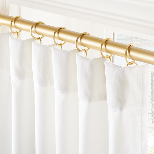 Bright White Organic Cotton Velvet Window Curtain Panel 48"x108''