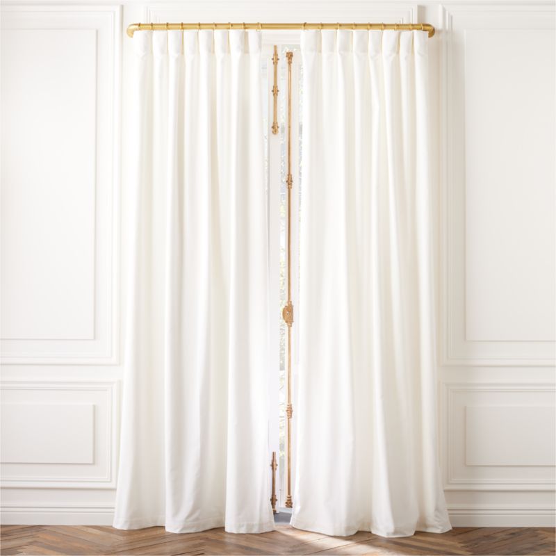 Cool White Organic Cotton Velvet Window Curtain Panel 48"x96'' - image 0 of 6