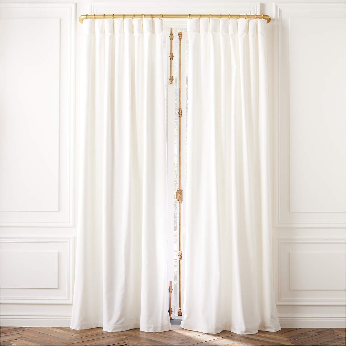 Bright White Organic Cotton Velvet Window Curtain Panel 48"x84'' + Reviews CB2