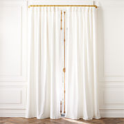 Cool White Organic Cotton Velvet Window Curtain Panel 48"x96''