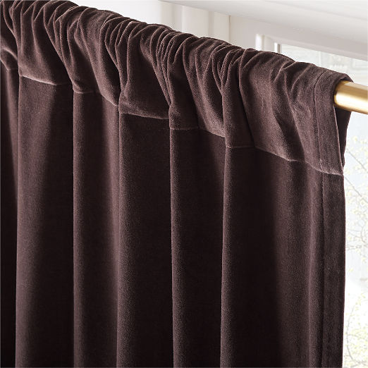 Chocolate Brown Velvet Window Curtain Panel 48''x96''