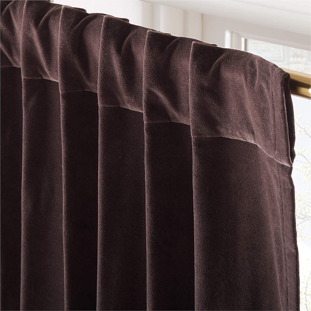 Chocolate Brown Velvet Window Curtain Panel 48''x84'' + Reviews