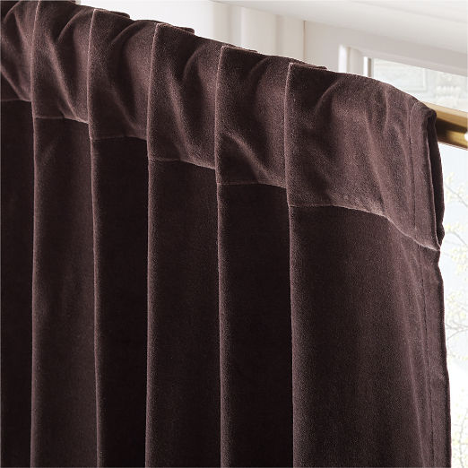 Chocolate Brown Velvet Window Curtain Panel 48''x96''