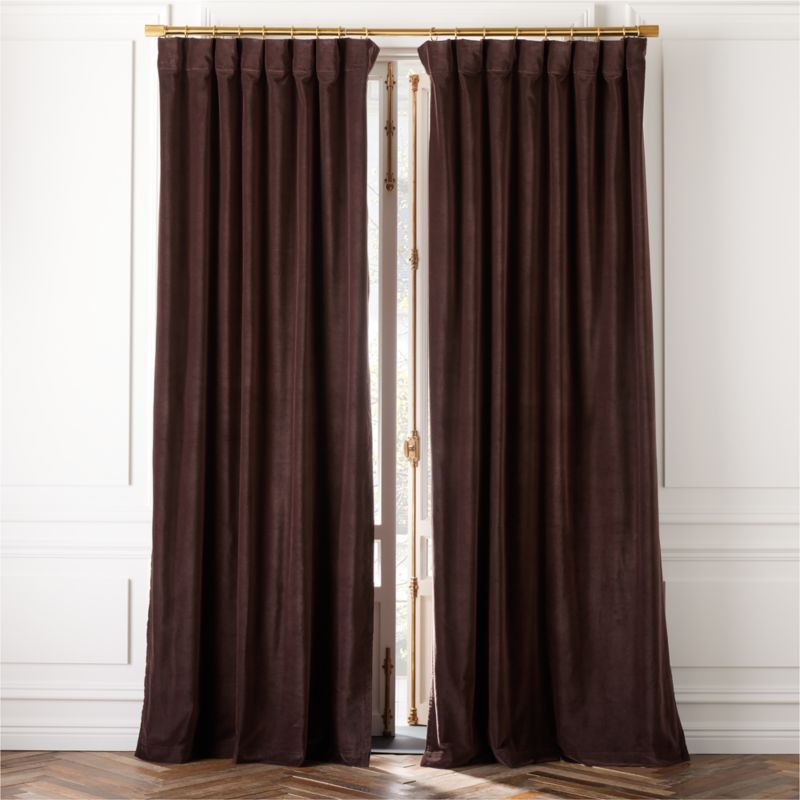 Chocolate Brown Velvet Window Curtain Panel 48''x84'' + Reviews