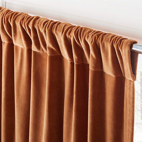 Storm Grey Cotton Velvet Window Curtain Panel with Lining 48x120 +  Reviews