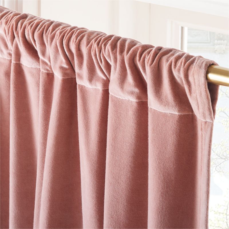 Smoked Mauve Organic Cotton Velvet Window Curtain Panel 48"x84'' - image 3 of 6