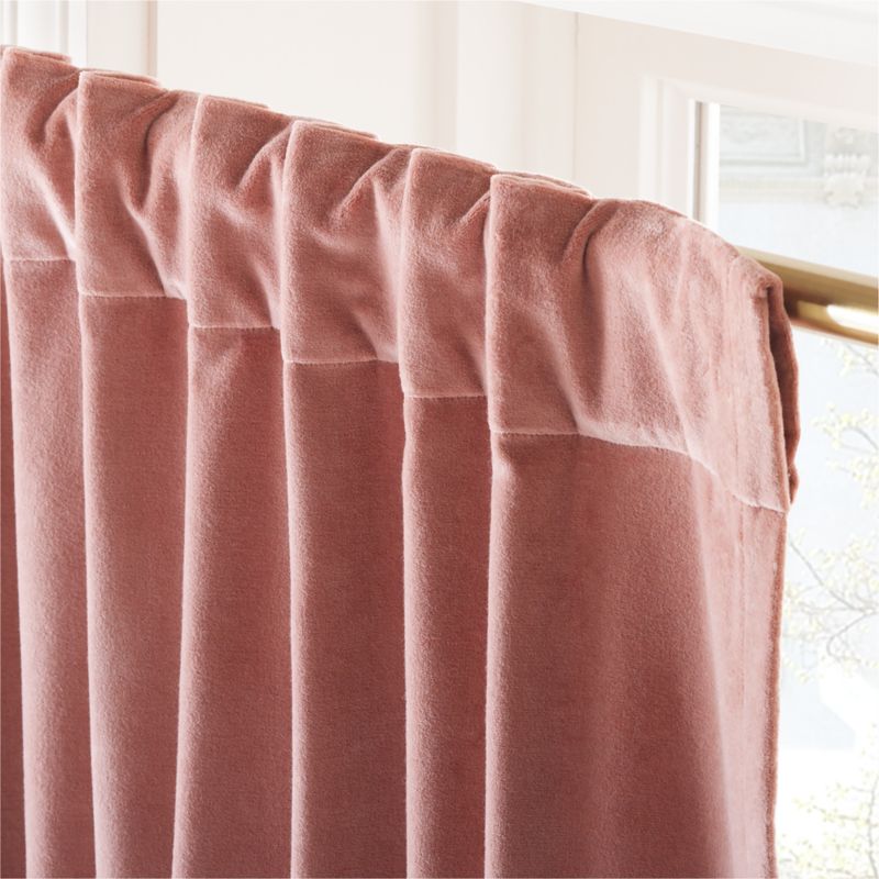 Smoked Mauve Organic Cotton Velvet Window Curtain Panel 48"x84'' - image 4 of 6