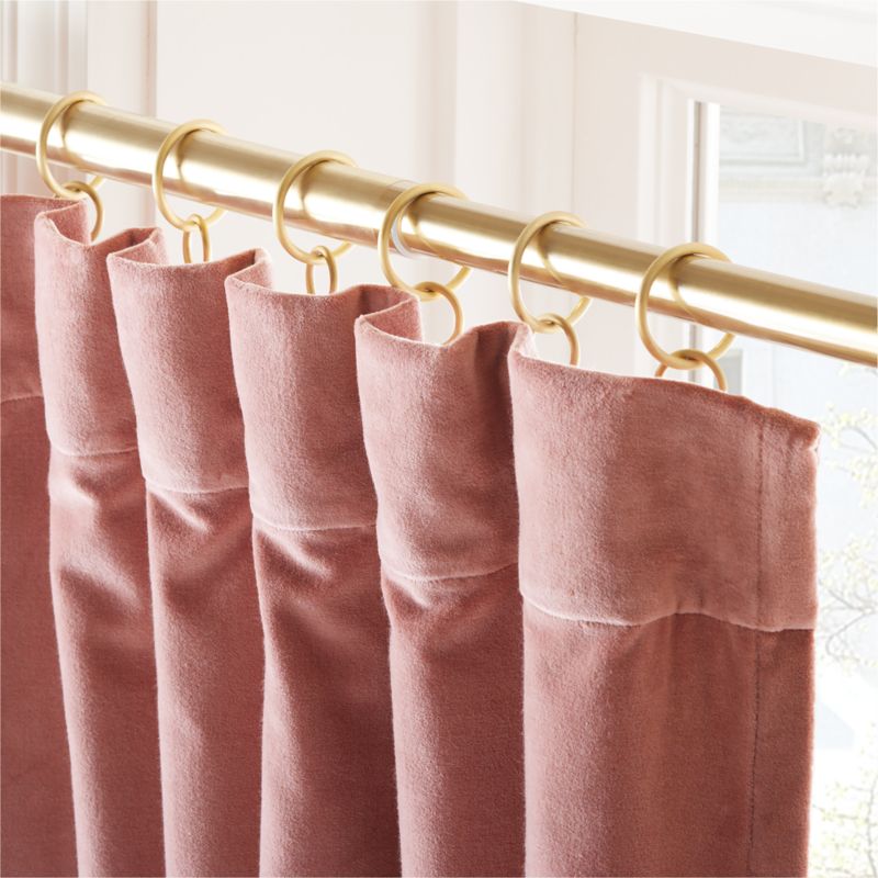 Smoked Mauve Organic Cotton Velvet Window Curtain Panel 48"x84'' - image 2 of 6