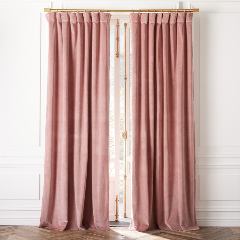 Smoked Mauve Organic Cotton Velvet Window Curtain Panel 48"x84'' - image 0 of 6