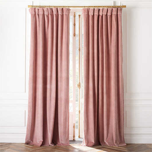 Smoked Mauve Organic Cotton Velvet Window Curtain Panel