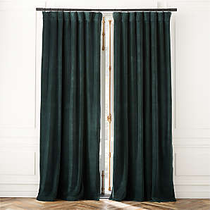 Curtain Loop Band Drawstring Velour Velvet Velvet Opaque 140 x 270 cm  (Green) : : Home & Kitchen