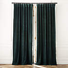 Dark Teal Organic Cotton Velvet Window Curtain Panel 48"x120''