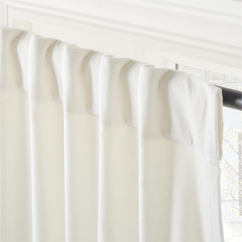 Warm White Organic Cotton Velvet Window Curtain Panel 48"x84'' - image 4 of 11