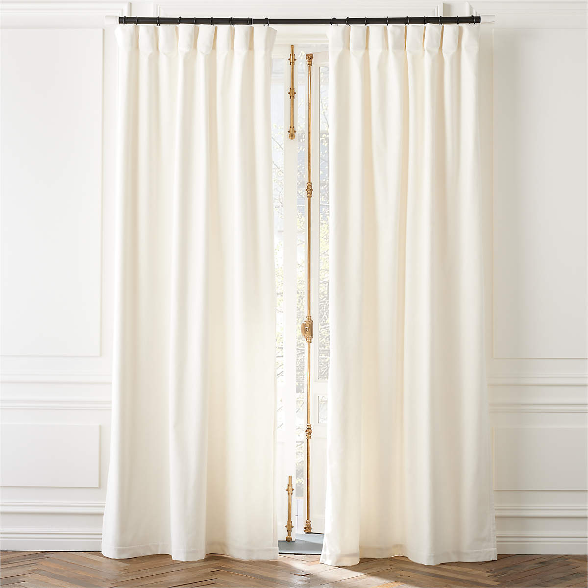 Organic Cotton Velvet Window Curtain Panel 48"x120'' + Reviews | CB2