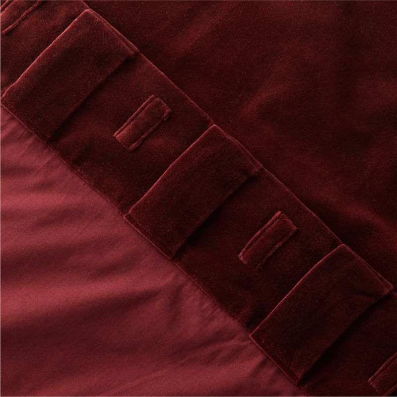 Red Organic Cotton Velvet Window Curtain Panel 48"x84'' - image 5 of 6