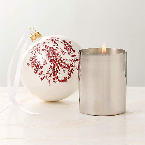 Vanilla + Cedarwood Candle & Nutcracker Kingdom Ornament Gift Set