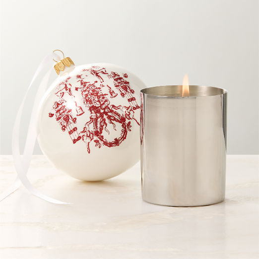 Vanilla + Cedarwood Candle & Nutcracker Kingdom Ornament Gift Set