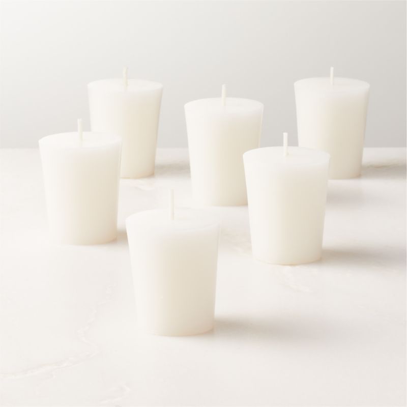 View White Votive Candles Set of 6 details