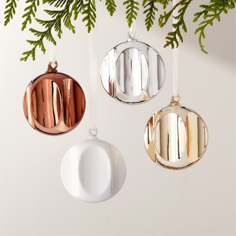 Virage Round Metallic Multicolor Christmas Tree Ornaments Set of 4 - image 0 of 3