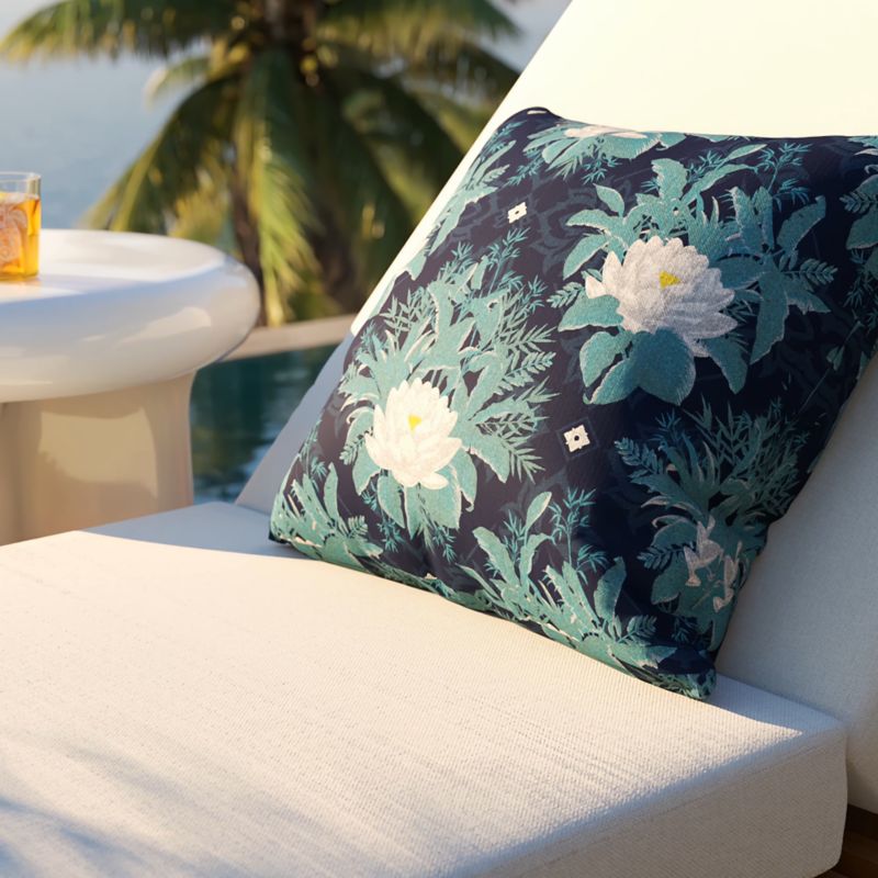 Play Lotus Outdoor Pillow 20"x20" - The White Lotus - video 1 of 2