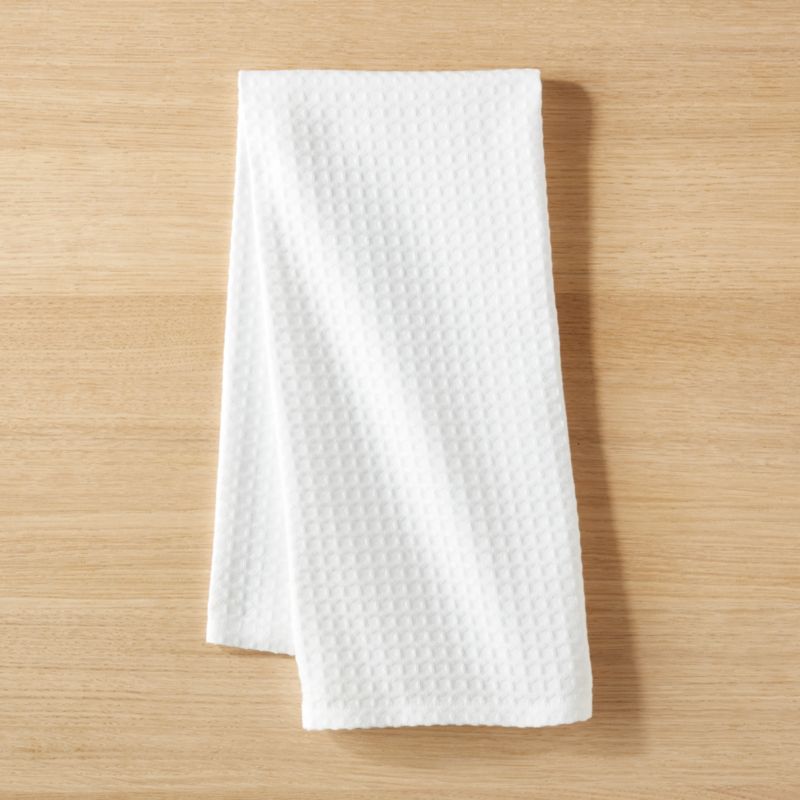 View White Waffle Weave Dish Towel details