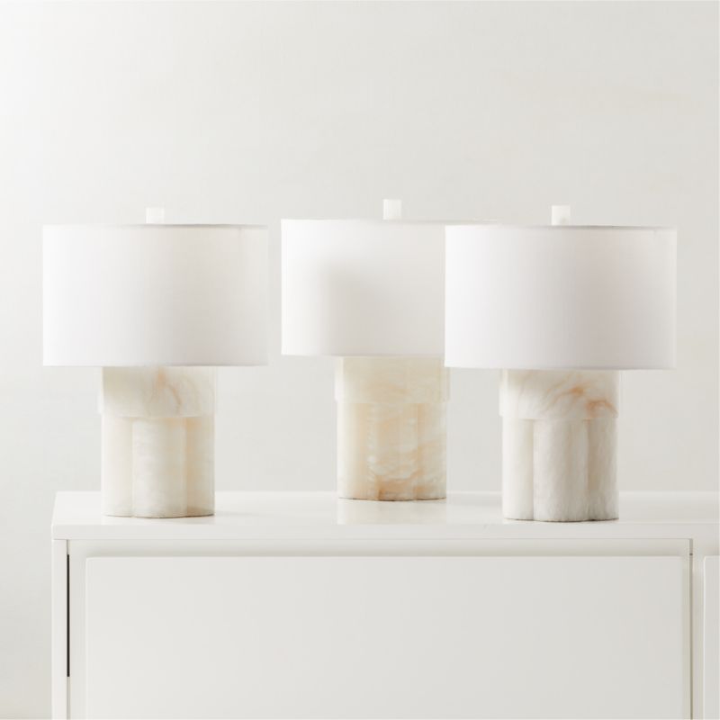 Walden White Alabaster Table Lamp Short - image 5 of 9