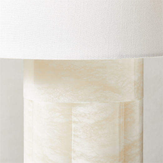 Walden White Alabaster Table Lamp Short