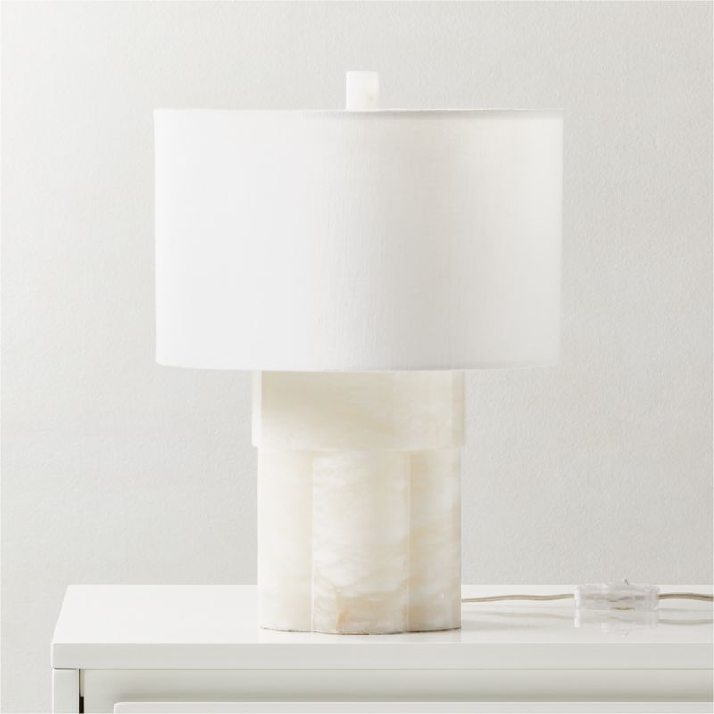 Walden White Alabaster Table Lamp Short - image 2 of 9