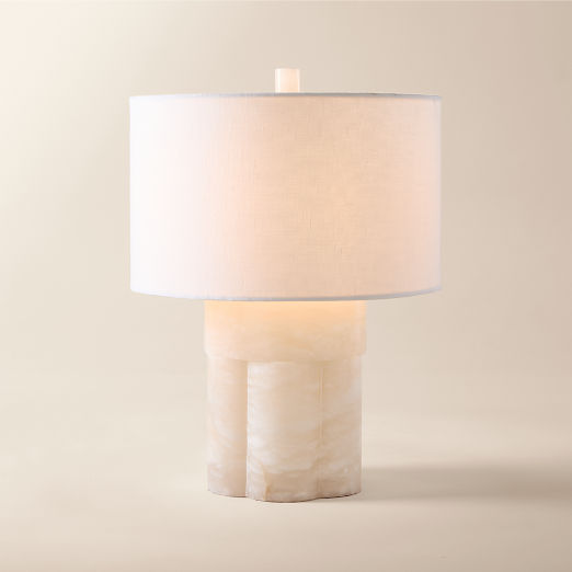 Walden White Alabaster Table Lamp Short