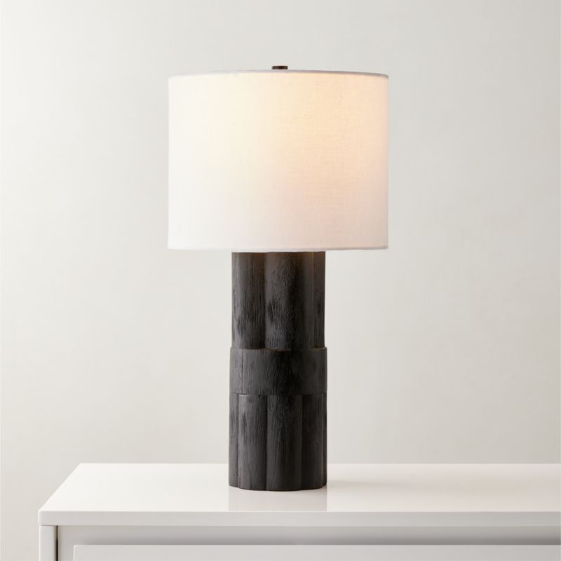 Walden Black Acacia Wood Table Lamp Tall - image 0 of 5