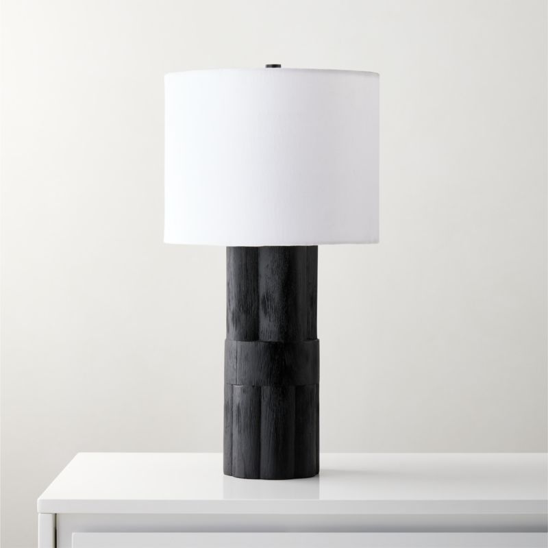 Walden Black Acacia Wood Table Lamp Tall - image 2 of 5