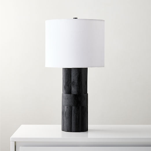 Walden Black Acacia Wood Table Lamp Tall