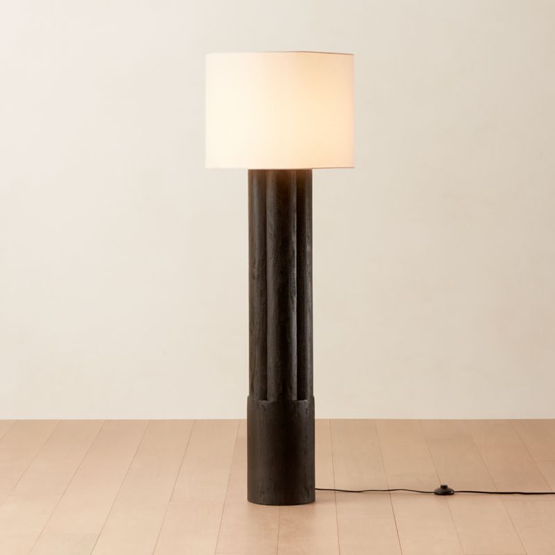 Viewing product image Walden Black Acacia Wood Floor Lamp - image 1 of 6