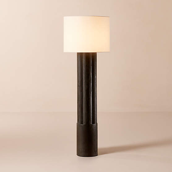 Walden Black Acacia Wood Floor Lamp
