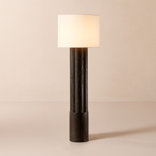 Walden Black Acacia Wood Floor Lamp