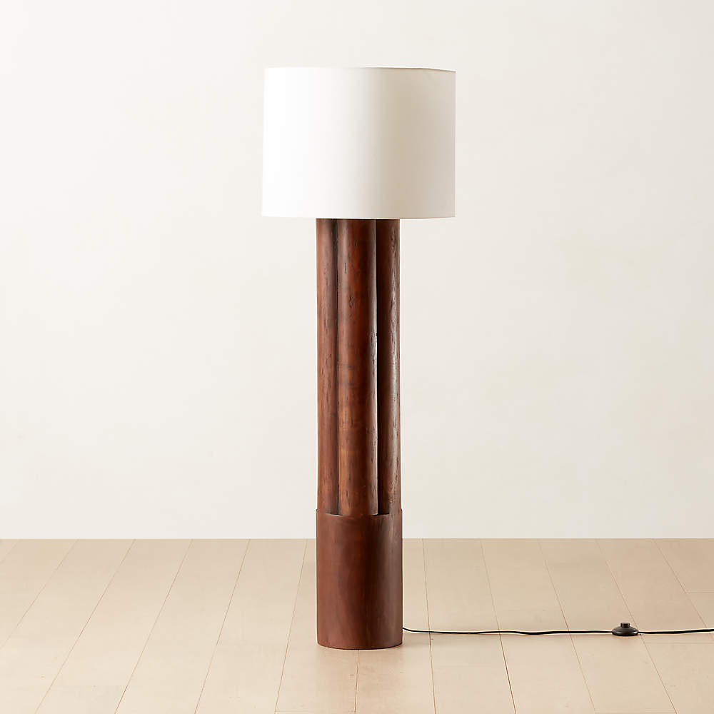 Modern wood online floor lamp