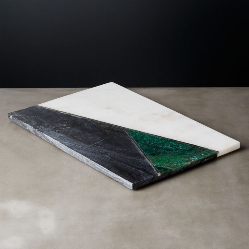 Modern Cheese Boards Cb2 Walker Rectangular Marble Serving Board
