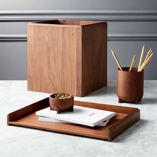 Office Desk Organizers And Accessories Cb2 Walnut Desk Accessories
