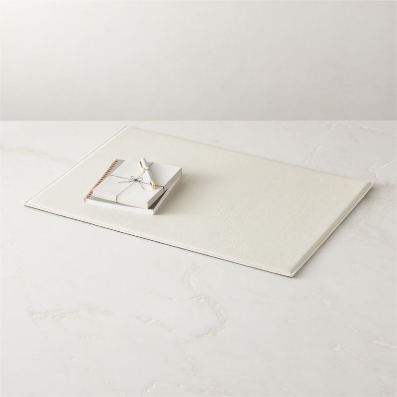 Ivory Leather Desk Blotter - image 2 of 5