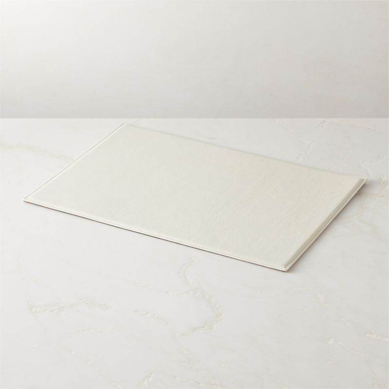 Ivory Leather Desk Blotter - image 0 of 5