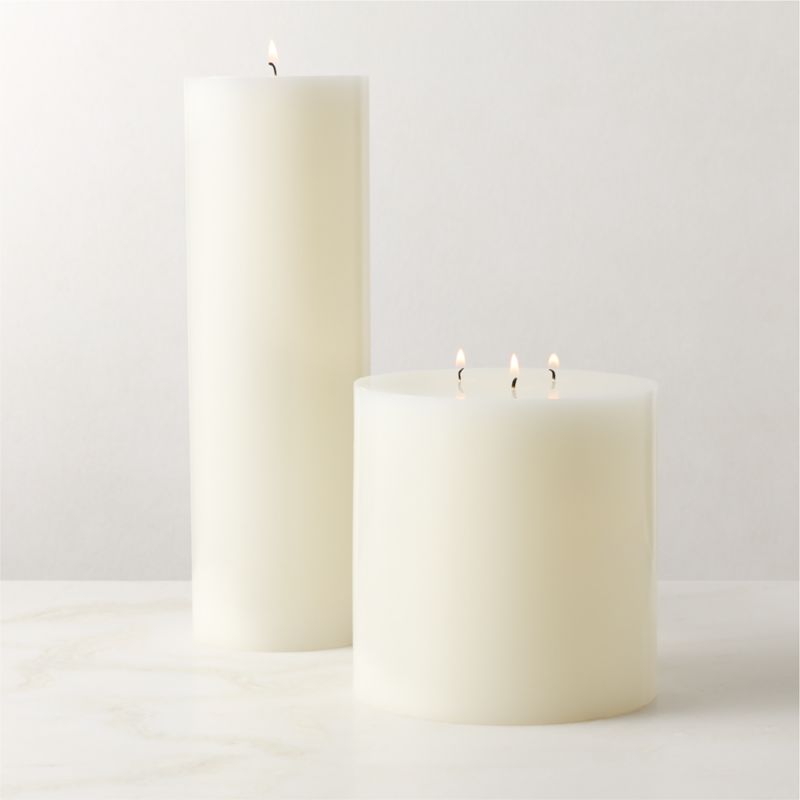 Warm White Pillar Candle 4"x12" - image 1 of 3